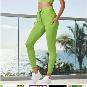 ALO yoga high waist check point legging 7/8 green apple S Kendall Jenner